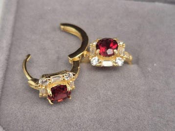 Sans prix de réserve - Boucles doreilles Argent - 1.00ct., Bijoux, Sacs & Beauté, Boucles d'oreilles