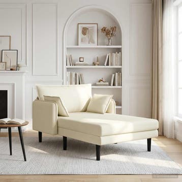 vidaXL Oversized chaise longue Crèmekleurig Katoenen stof, Verzenden, Nieuw