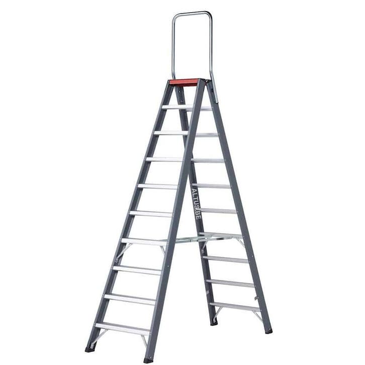 Altrex dubbele trapladder Falco 2×10 treden Met Steunbeugel, Bricolage & Construction, Échelles & Escaliers, Enlèvement ou Envoi