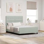 vidaXL Boxspring bed met hoofdeinde Lichtgrijs 140 x 200 cm, Verzenden, Nieuw