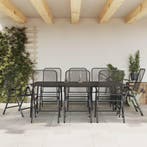 vidaXL 9-delige Tuinset metaalgaas antracietkleurig, Verzenden, Tuinset