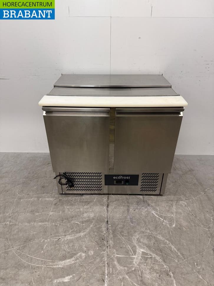 RVS Ecofrost Saladette Koelwerkbank 2 Deuren 90 cm 230V, Zakelijke goederen, Horeca | Keukenapparatuur, Ophalen of Verzenden