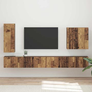 vidaXL Tv Wandkast Set 6 st Oud Hout, Verzenden, Nieuw
