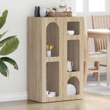 vidaXL Dressoir ELST Sonoma Eik 59 x 35 x 100,5 cm Bewerkt, Huis en Inrichting, Verzenden, Nieuw