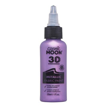Cosmic Moon Metallic Fabric Paint Purple 30ml, Verzenden