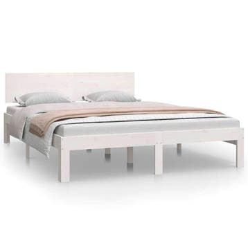 Bedframe massief grenen 140x200 cm - Duurzaam & stijlvol..., Gebruikt, Verzenden, Wit, Tweepersoons