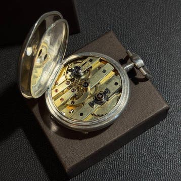 Antique French Silver Pocket Watch “Lebreton à, Nieuw