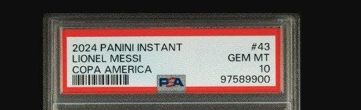 2024 Panini Lionel Messi #43 - Only Printed 12.674 - PSA 10, Verzamelen, Overige Verzamelen