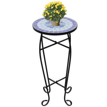 vidaXL Bijzeltafel mozaïek blauw en wit, Verzenden