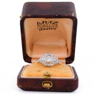 Zonder minimumprijs - Cocktailring Platina - 0.30ct. tw.