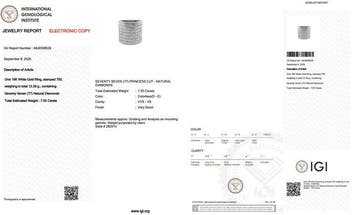 Ring - 18 karaat Witgoud - 7.05ct. tw. Diamant (Natuurlijk), Nieuw