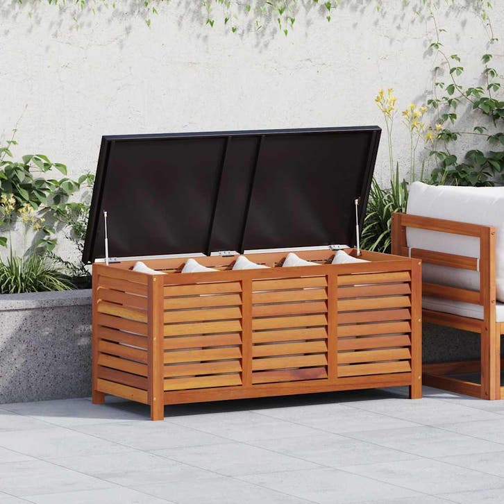 vidaXL Tuinbox 117x50x55 cm massief eucalyptushout, Jardin & Terrasse, Stockage & Armoires de jardin, Envoi