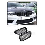 Black/Chrome Diamond Look Sport Front Grill voor BMW 5 Serie, Ophalen of Verzenden