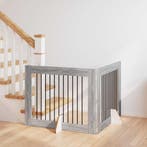 vidaXL Hondenhek met standaarden 2 pcs Grijs sonoma 100 x 80, Verzenden