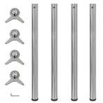 vidaXL Tafelpoten in hoogte verstelbaar geborsteld nikkel, Verzenden, Nieuw