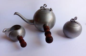 Koffie- en theeservies - Tin - Gunnar Havstad, Art-Deco