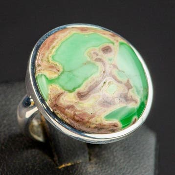 925 Zilver Juweel - Extreem bijzonder mineraal - varisciet -