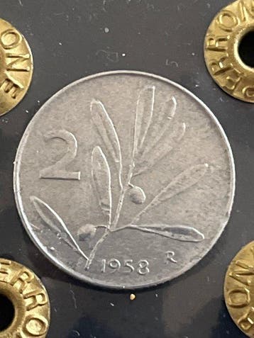Italië. 2 Lire 1958 Ulivo