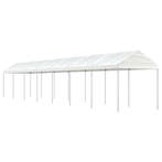 vidaXL Prieel met dak 15,61x2,28x2,69 m polyetheen wit, Verzenden