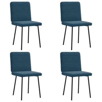 vidaXL Eetkamerstoelen 4 st fluweel blauw, Verzenden, Nieuw