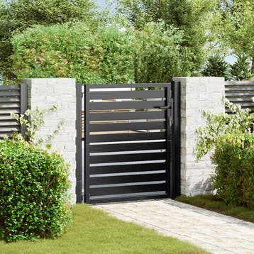 vidaXL Tuinhek afsluitbaar 100x100 cm aluminium zwart, Jardin & Terrasse, Verzenden