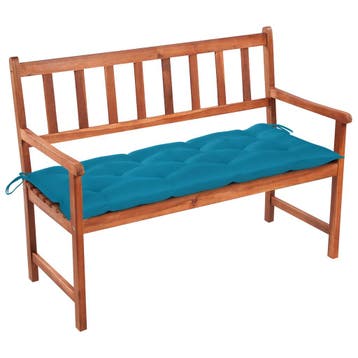 vidaXL Tuinbank met kussen 120 cm massief acaciahout, Tuin en Terras, Verzenden, Nieuw