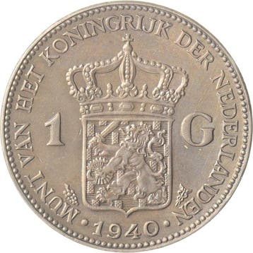 Nederland. Wilhelmina. Gulden 1940 Wilhelmina in Londen, Postzegels en Munten