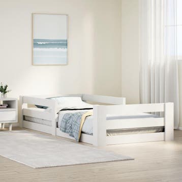 vidaXL Bedframe zonder matras massief grenenhout wit 70x140, Verzenden