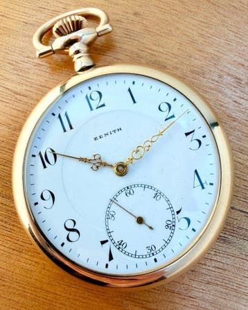 Zenith - Antique Pocket Watch Engraved Case - 1900-1949, Bijoux, Sacs & Beauté, Montres | Hommes