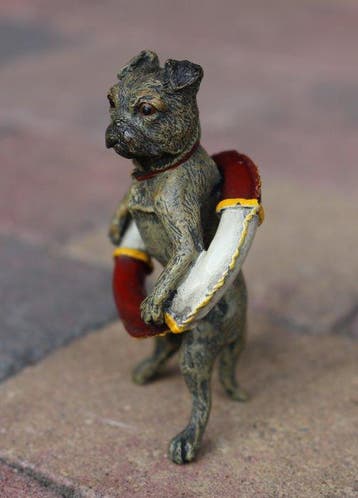 Franz Xavier Bergman after - sculptuur, Pug Dog with
