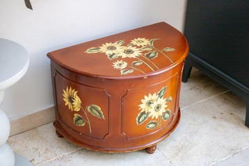 Cassapanca - handgeschilderd met zonnebloemen - Hout -