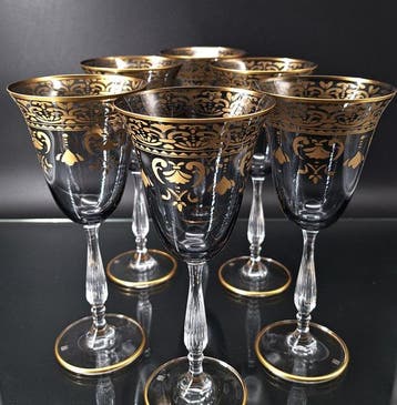 Artemisia Bohemia Firmati - Verre à vin (6) - Cristal, Or