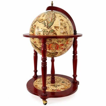 Bar - Bois, pâtes - Bar globe terrestre, armoire à