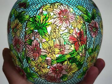 Pot - Glas, Metaal - Cloisonné & plique-à-jour