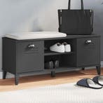 vidaXL Schoenenbank VIKEN 106x35x45 cm bewerkt hout zwart, Huis en Inrichting, Kasten | Schoenenkasten, Verzenden, Nieuw