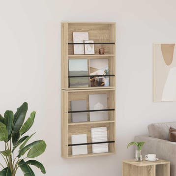 vidaXL Tijdschriftenrek 2 st Sonoma Eik 60 x 12 x 70 cm, Verzenden