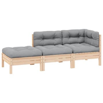Loungeset grenenhout | Retour Deal | 41% korting, Verzenden, 3 zitplaatsen, Zo goed als nieuw, Loungeset