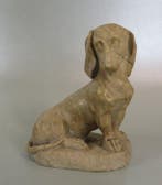 Figurine - Hond, Teckel (Fec. Beck) - albâtre