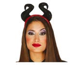 Halloween Haarband Zwarte Hoorns, Verzenden, Nieuw
