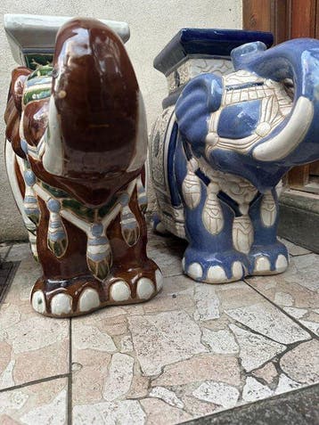 Plantentafel - Keramiek - olifant plantenhouder