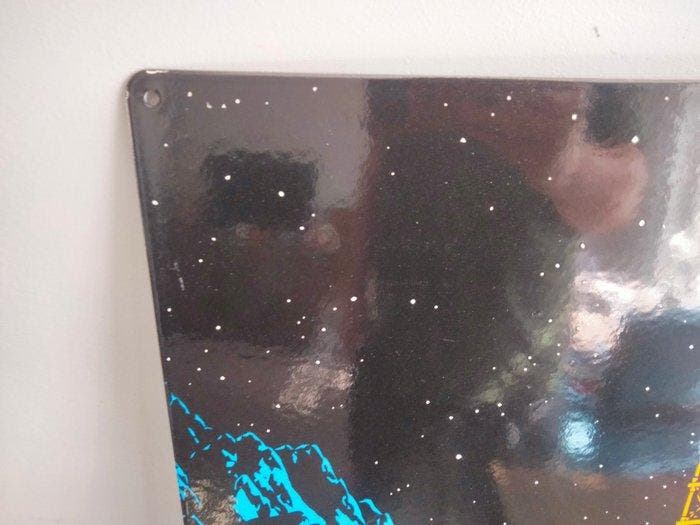 Raket op de maan - Reclamebord - Emaille, Antiek en Kunst, Antiek | Wandborden en Tegels