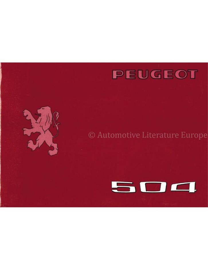 1976 PEUGEOT 504 INSTRUCTIEBOEKJE, Auto diversen, Handleidingen en Instructieboekjes, Ophalen of Verzenden