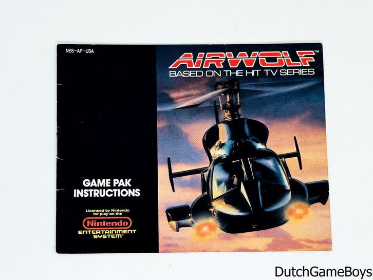Nintendo NES - Airwolf - USA - Manual, Consoles de jeu & Jeux vidéo, Jeux | Nintendo NES, Envoi