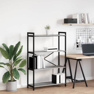vidaXL Boekenplank 80 x 30 x 120 cm Bewerkt hout Grijs, Verzenden