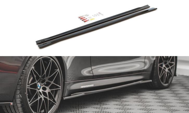 Maxton Design Sideskirt Aanzets BMW F80 F82 F83 M3 M4 B3228, Auto-onderdelen, Carrosserie, Nieuw, Herkomst onderdeel bekend, BMW