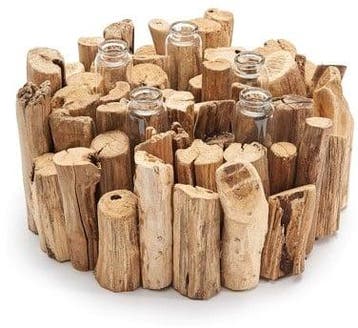 Peeled branch Flowerholder met reageerbuisjes 25 cm per stuk, Huis en Inrichting, Nieuw