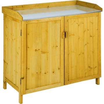 tectake Planten tafel Vita met onderkast - bruin, Verzenden, Nieuw