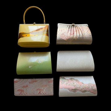 Elegant set van 6 Japanse zijden handtassen - Traditionele