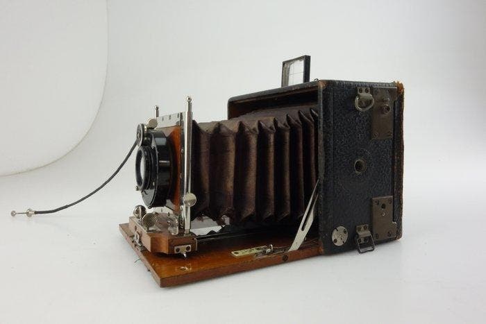 unbezeichnet Holzkamera 9x12 roter Lederbalgen (ju032), TV, Hi-fi & Vidéo, Appareils photo analogiques