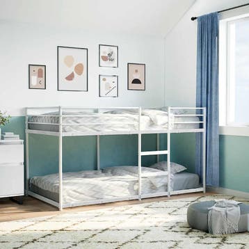 vidaXL Stapelbed zonder matras 75x190 cm staal wit, Verzenden